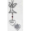 Angel & Heart Car Charm for Sister